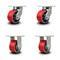 Service Caster 6 Inch Heavy Duty Red Poly on Cast Iron Caster Swivel Locks 2 Rigid SCC, 2PK SCC-KP92S630-PUR-RS-BSL-2-R-2 - alternate 1